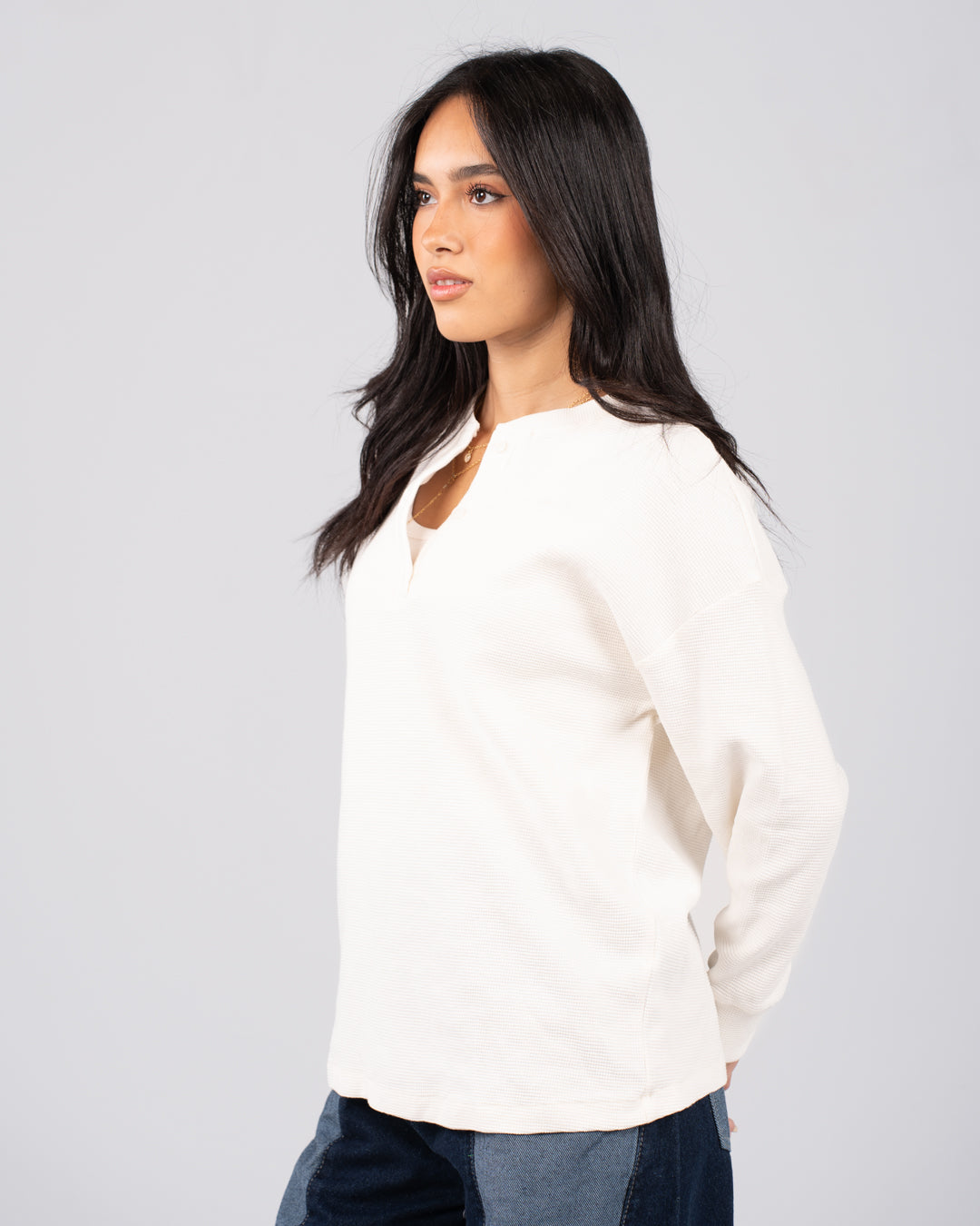 تي شيرت جاكار خفيف للنساء