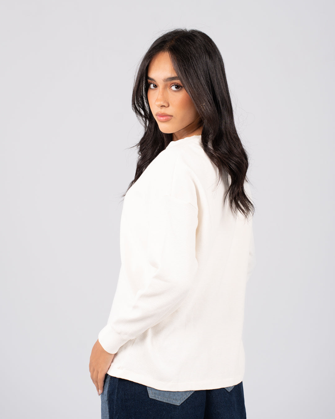 تي شيرت جاكار خفيف للنساء