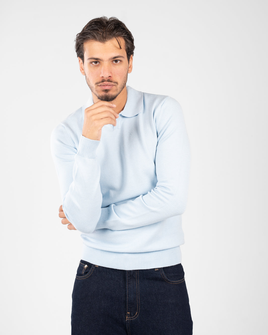 بلوفر رجالي بياقة