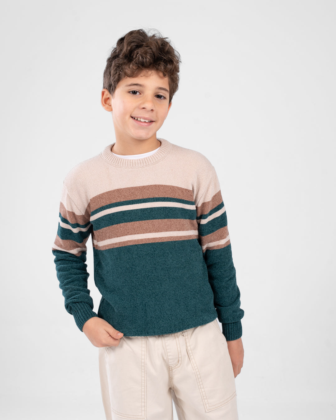 Boys Velvet Crewneck Pullover