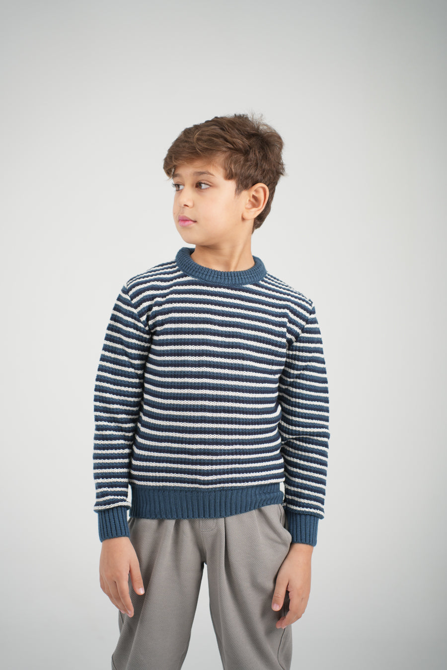 Striped Jacquard Pullover for Boys
