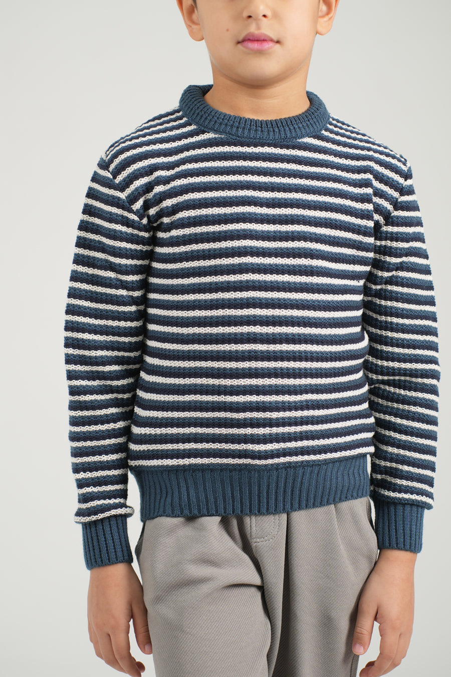 Striped Jacquard Pullover for Boys