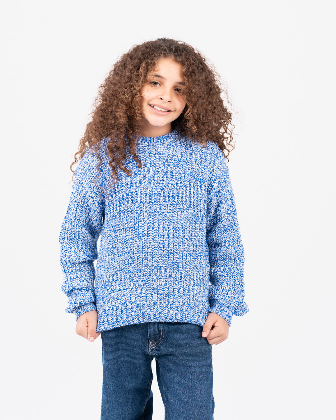 بلوفر بناتي برقبة دائرية