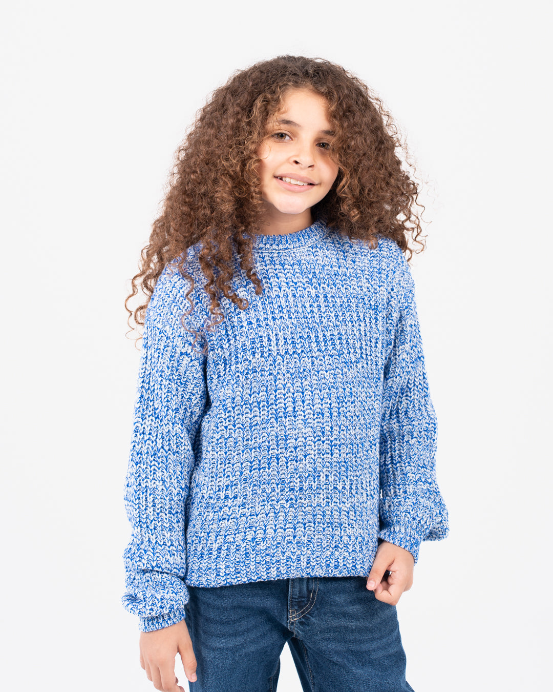 بلوفر بناتي برقبة دائرية