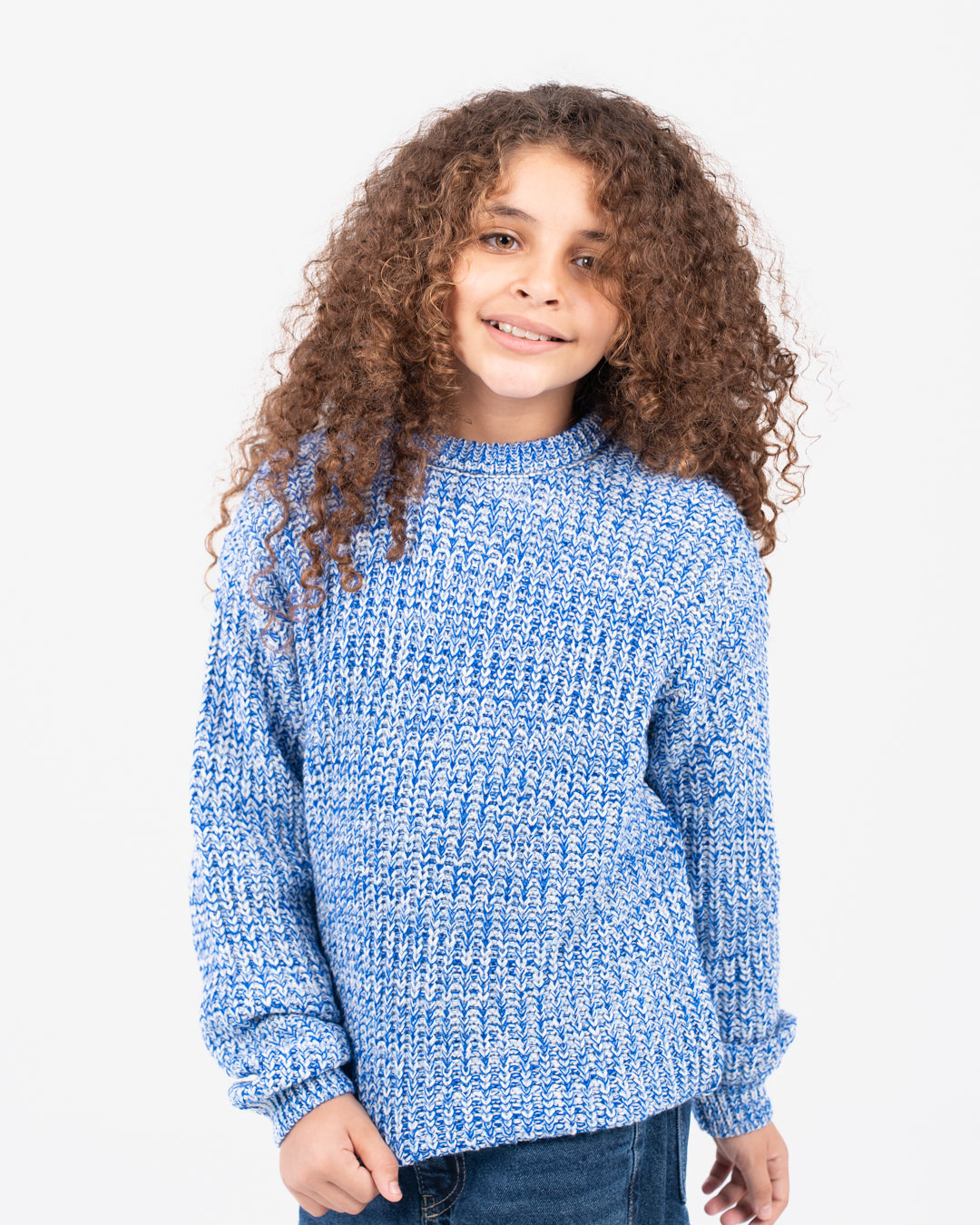 بلوفر بناتي برقبة دائرية