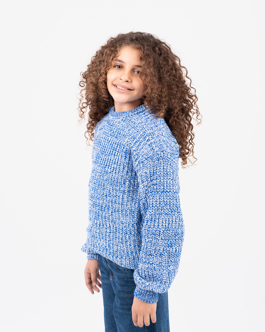 بلوفر بناتي برقبة دائرية