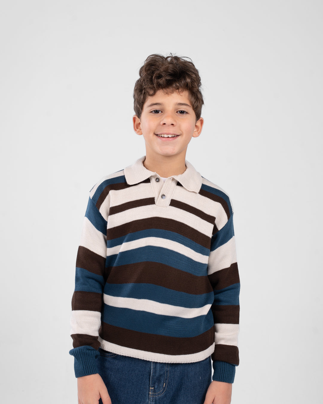Boys Striped Polo Pullover