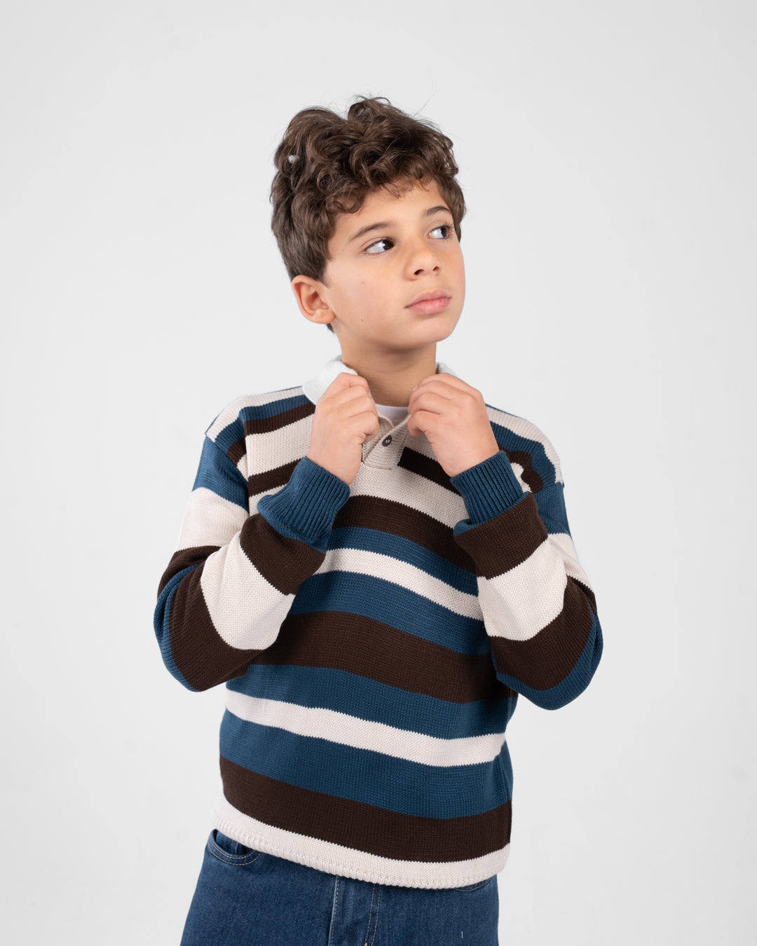 Boys Striped Polo Pullover