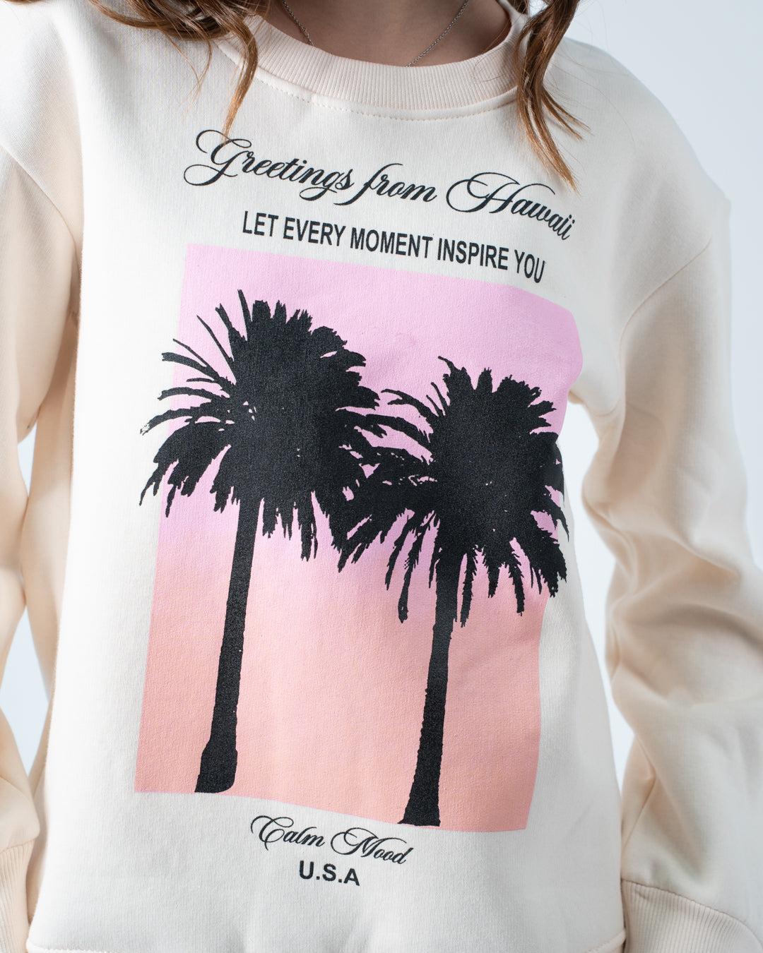 سويت شيرت مطبوع عليه نخيل