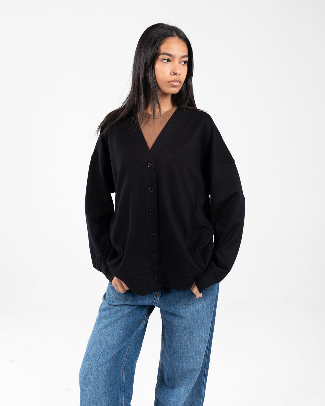 Women Buttoned Sweatshirt
