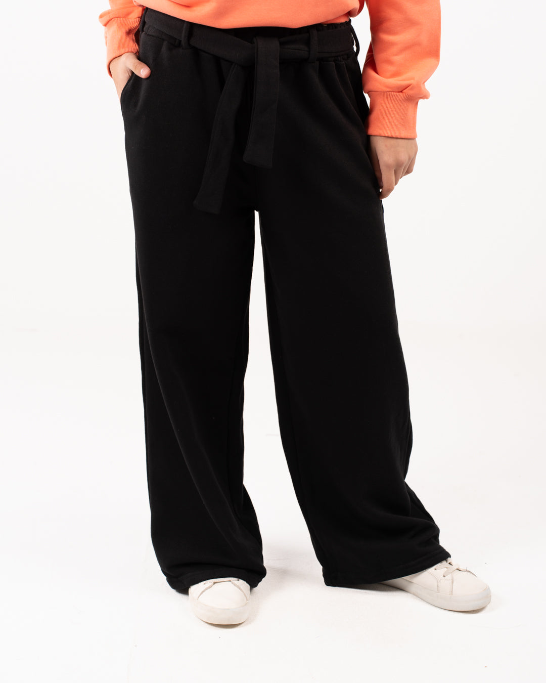 بنطلون رياضي واسع الساق مع رباط للفتيات