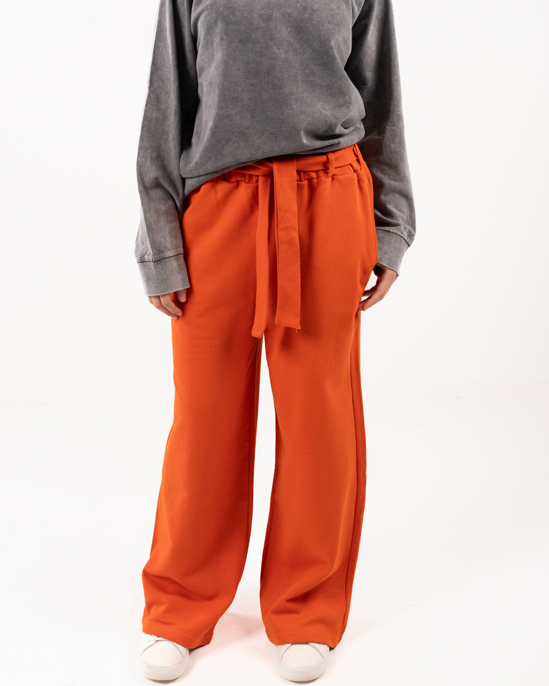 بنطلون رياضي واسع الساق مع رباط للفتيات