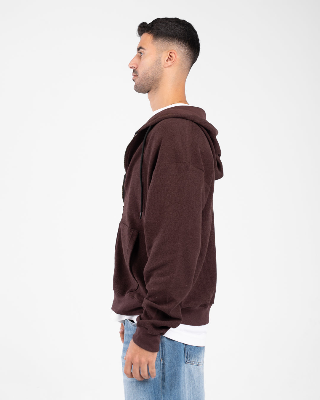 Men Zippered Hoodied Sweatshirt