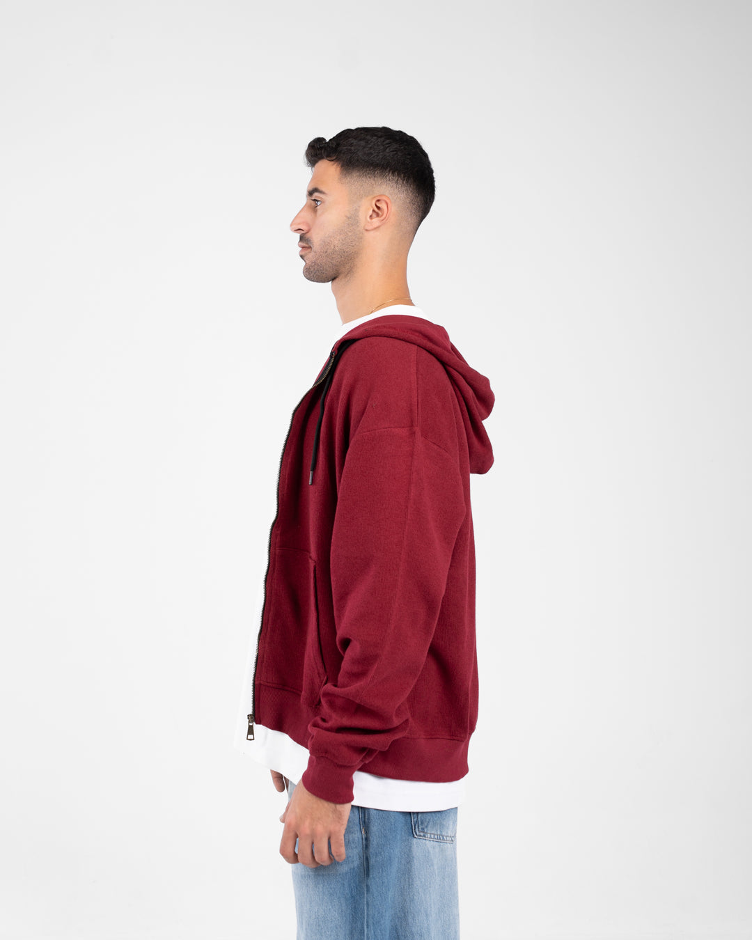 Men Zippered Hoodied Sweatshirt