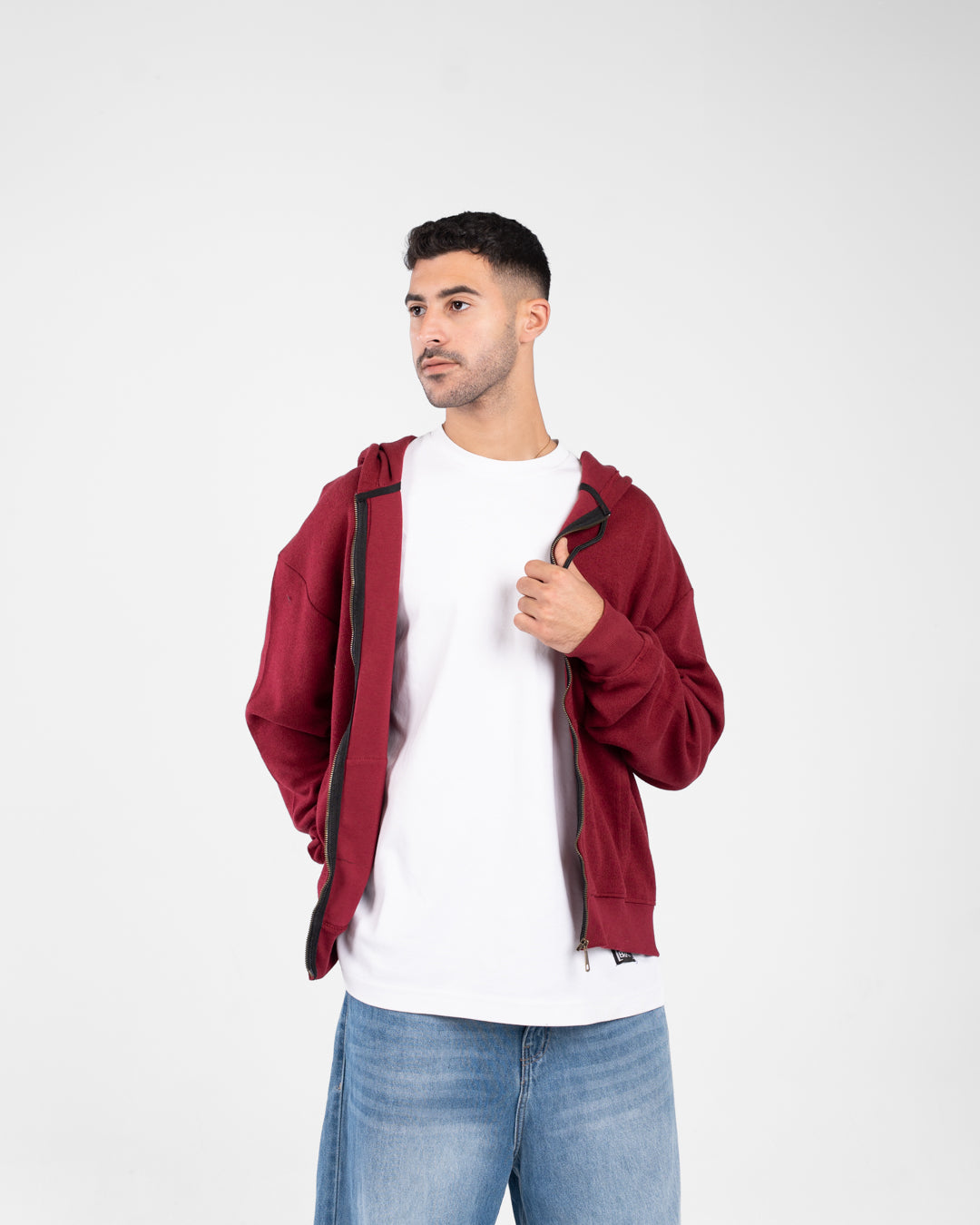 Men Zippered Hoodied Sweatshirt