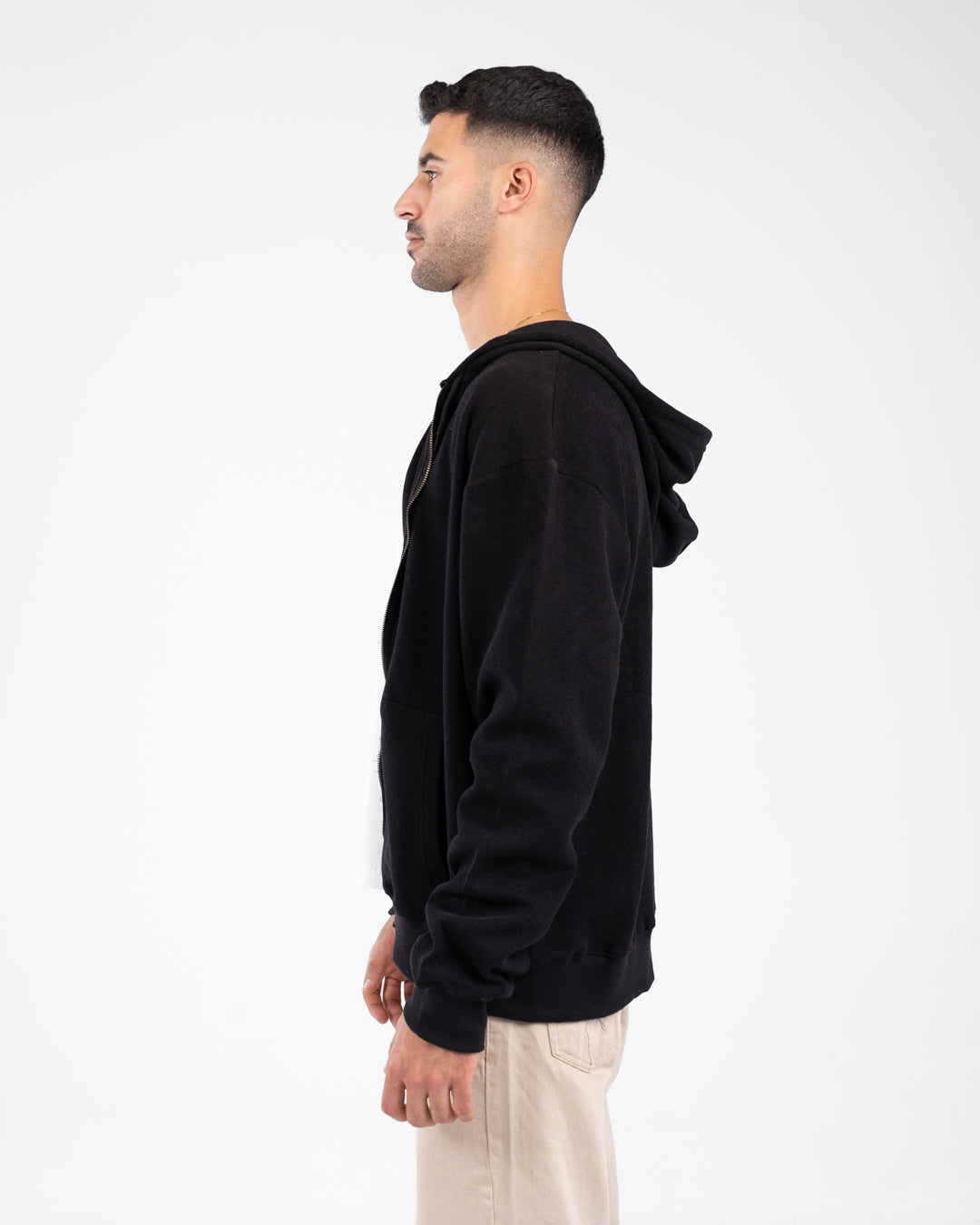 Men Zippered Hoodied Sweatshirt