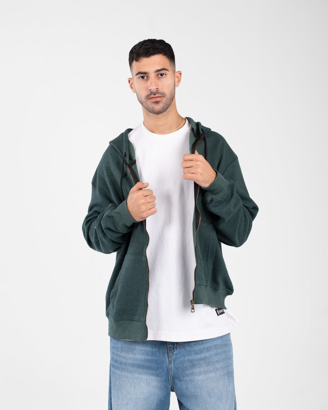 Men Zippered Hoodied Sweatshirt