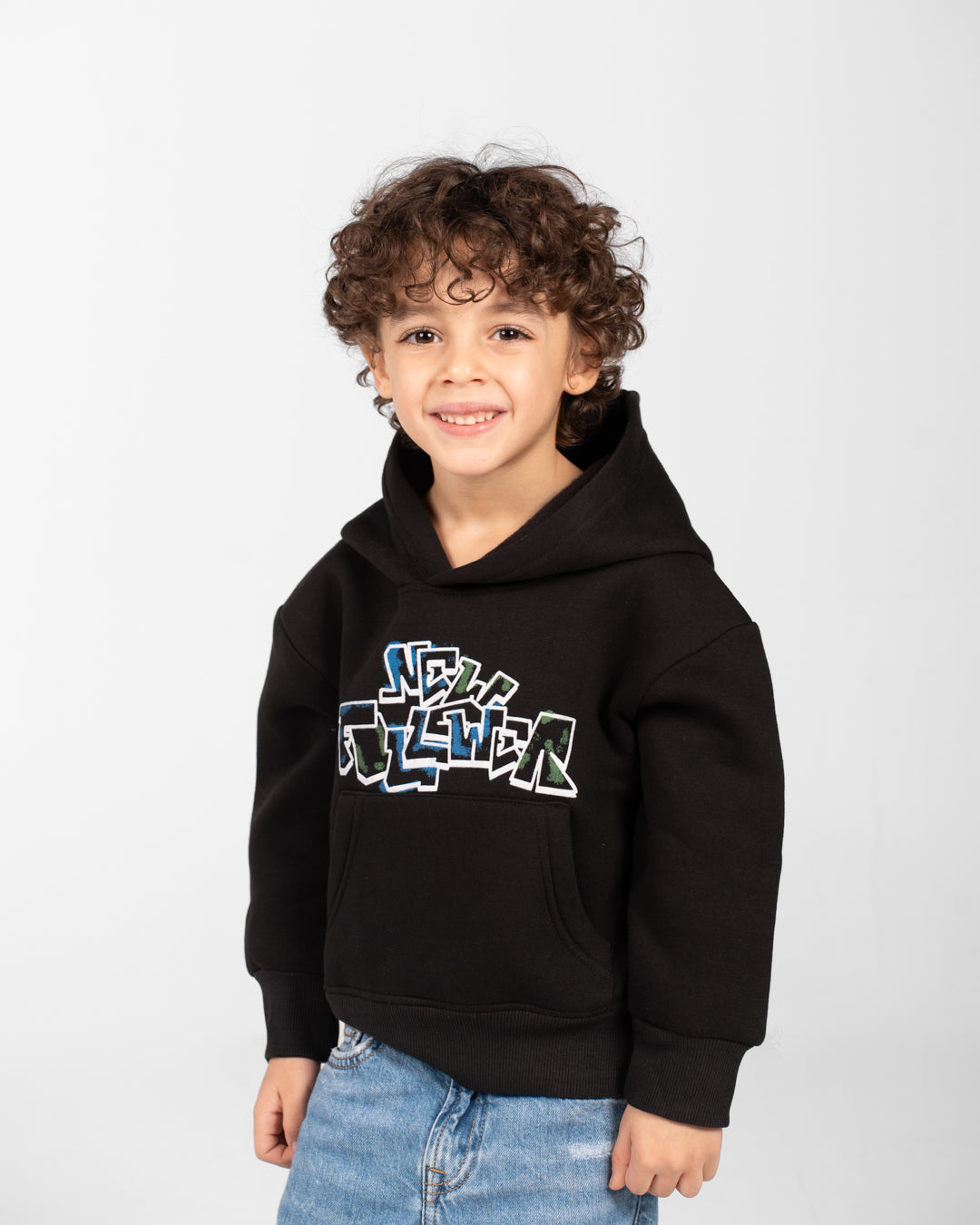 Boys Double Printed Hoodied Sweatshirt