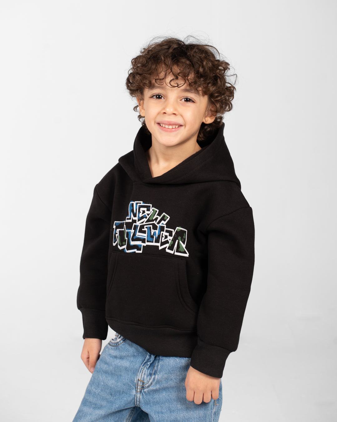 Boys Double Printed Hoodied Sweatshirt