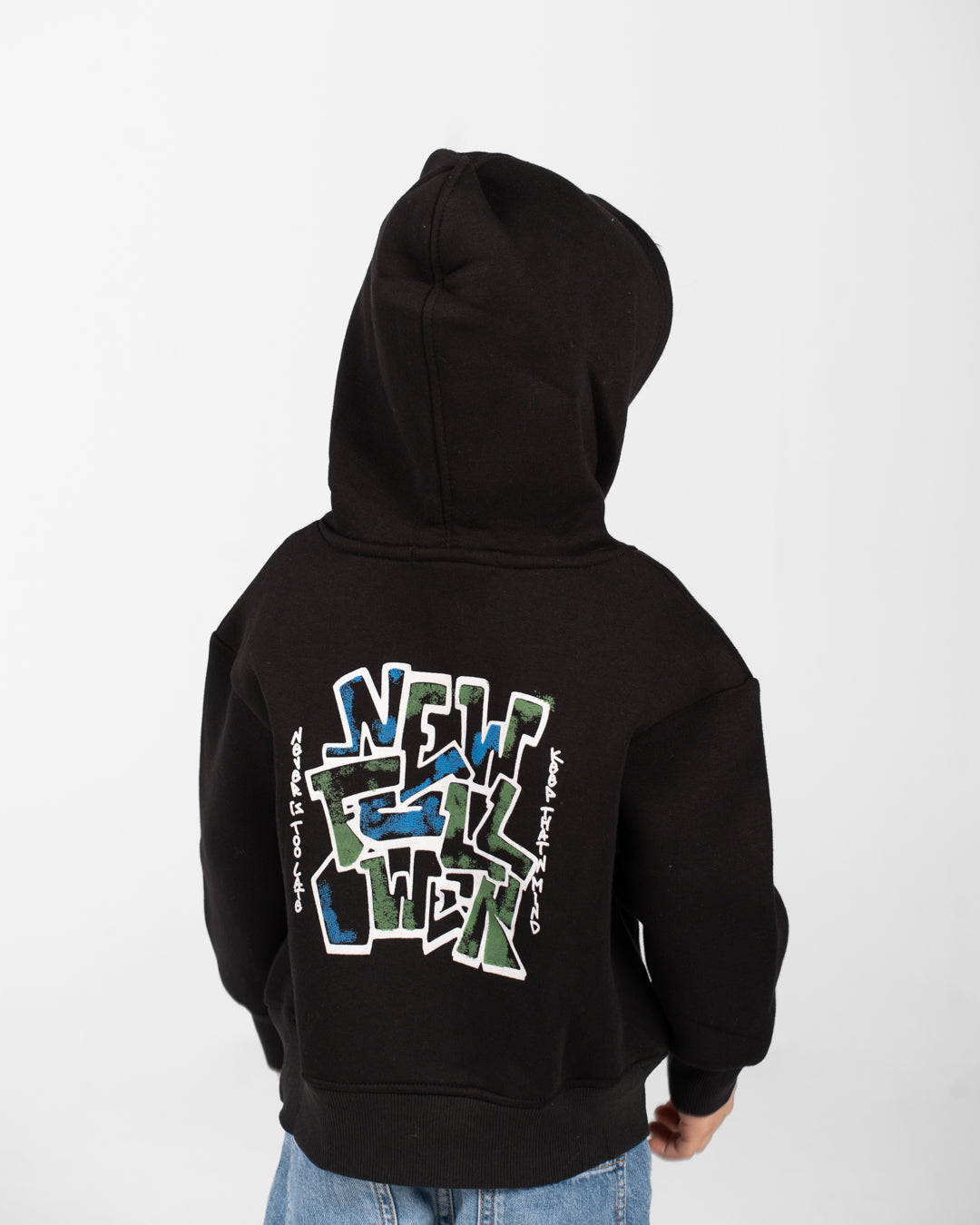 Boys Double Printed Hoodied Sweatshirt