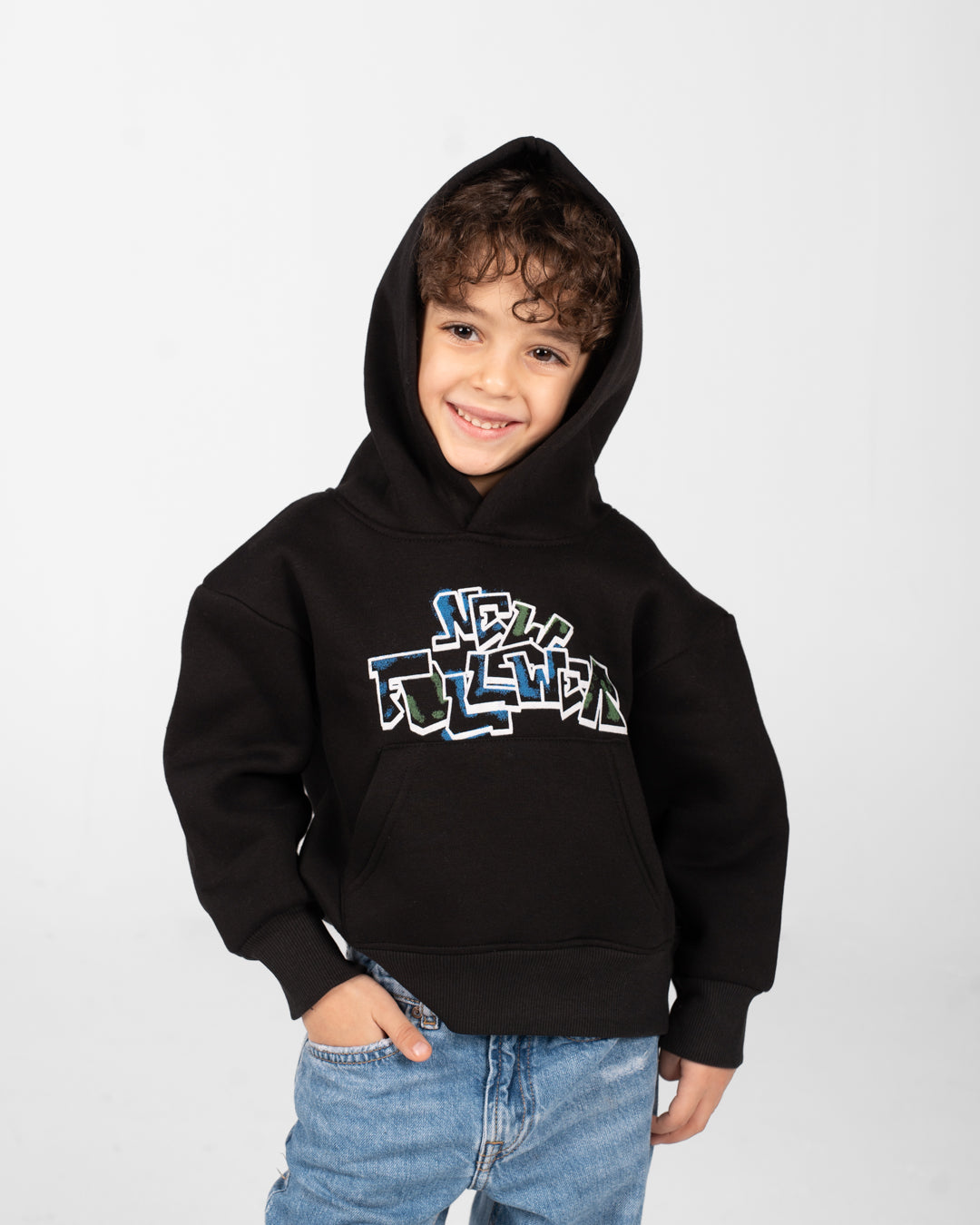 Boys Double Printed Hoodied Sweatshirt