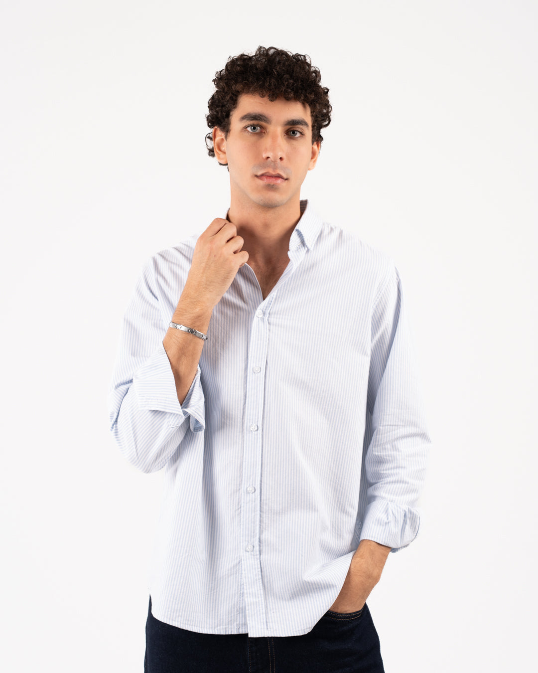 قميص أكسفورد رجالي بأكمام طويلة