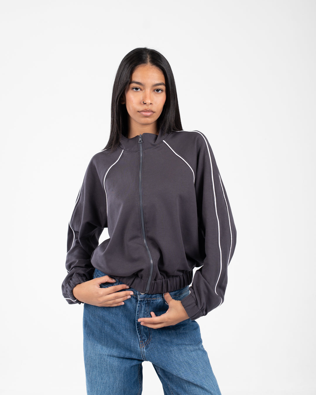 Women Zippered Sweatshirt
