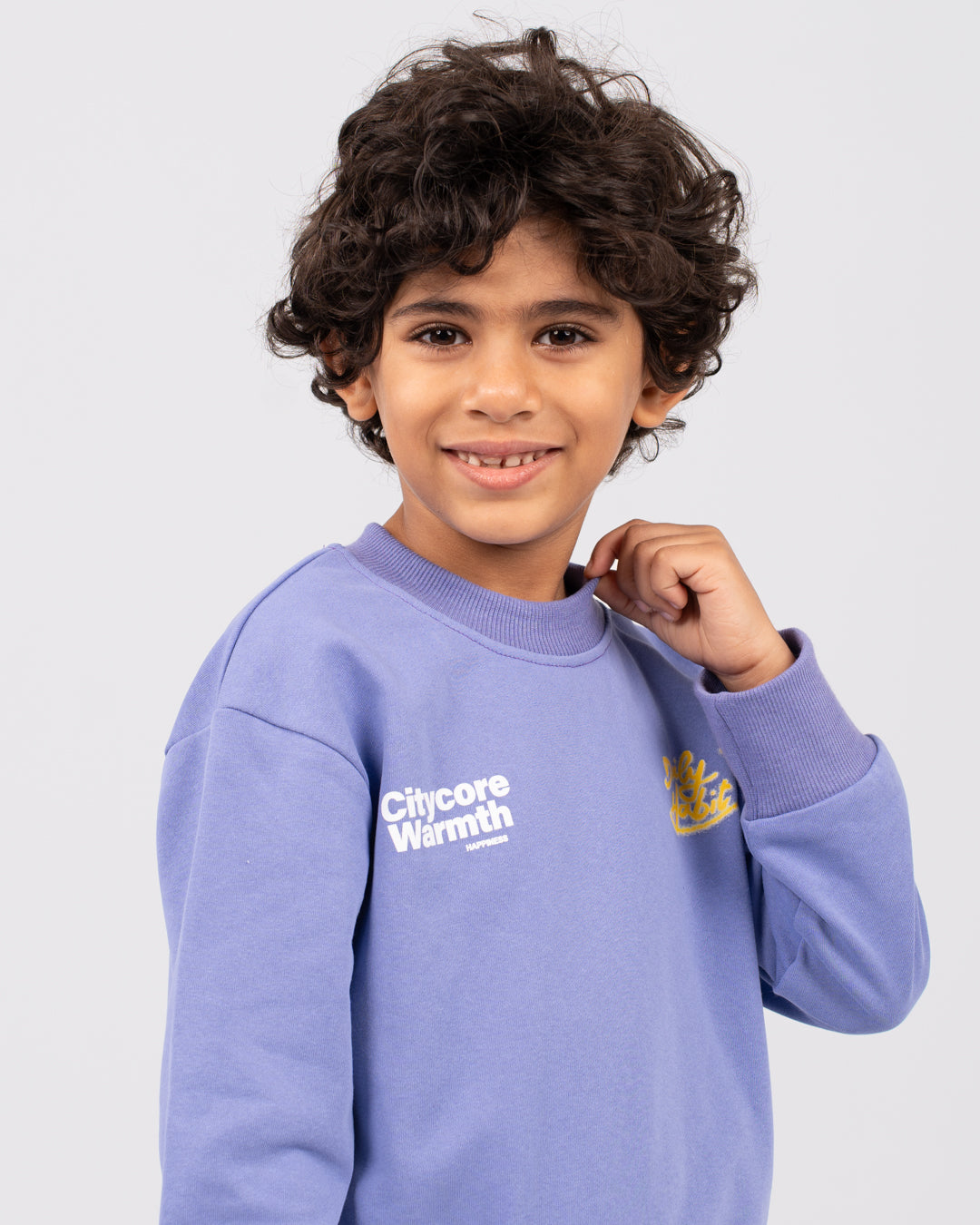 سويت شيرت مطبوع للأولاد برقبة دائرية