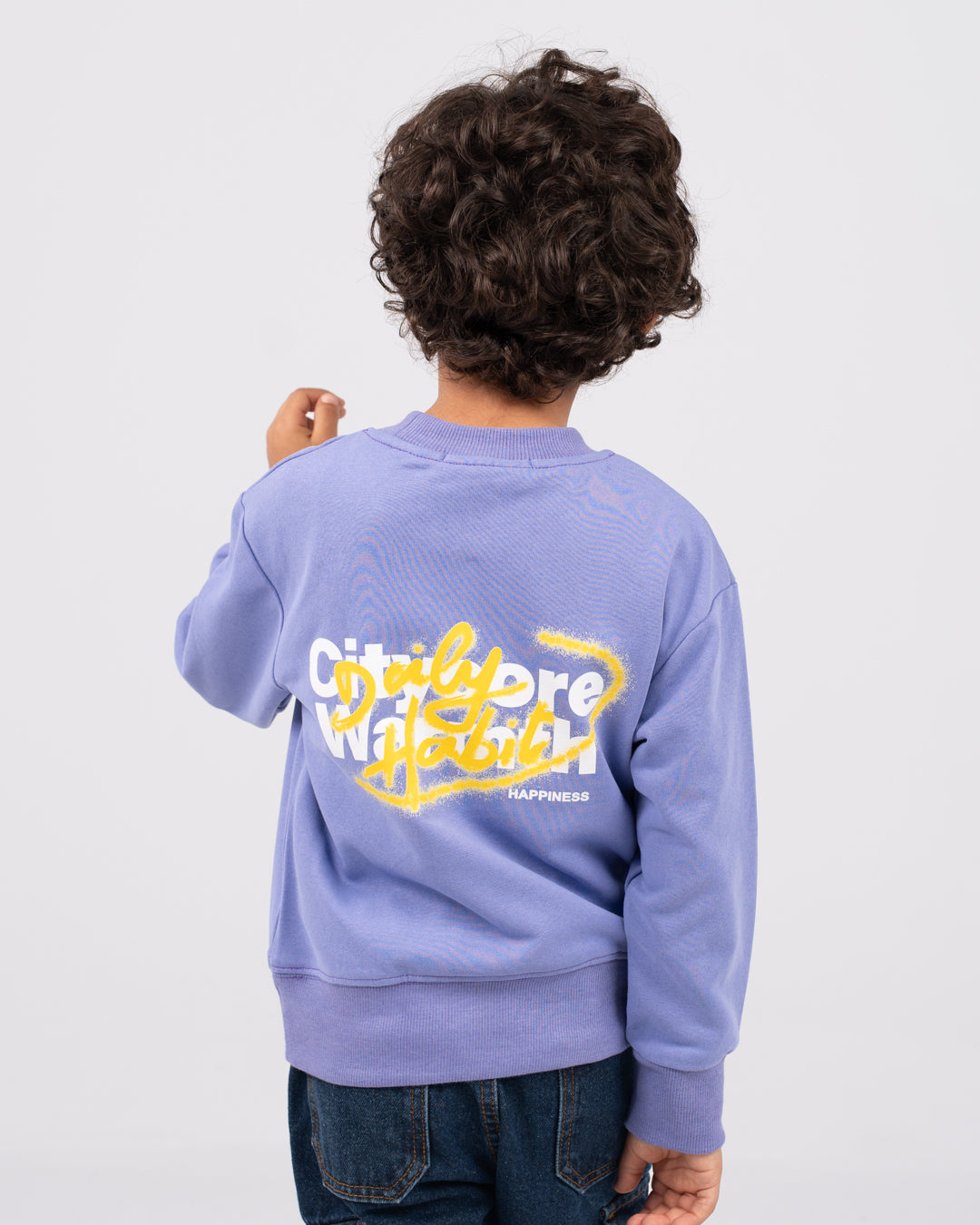 سويت شيرت مطبوع للأولاد برقبة دائرية