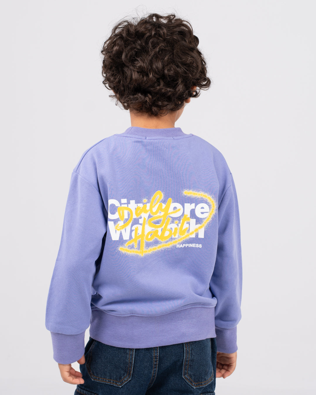 سويت شيرت مطبوع للأولاد برقبة دائرية