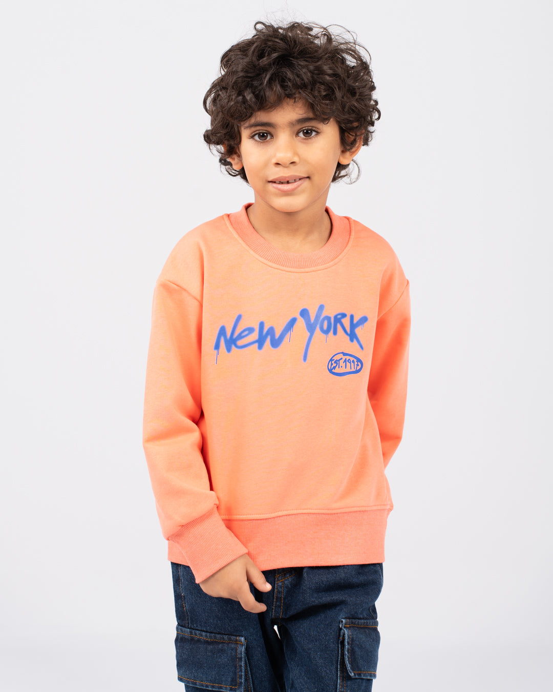 سويت شيرت نيويورك بوي برقبة دائرية