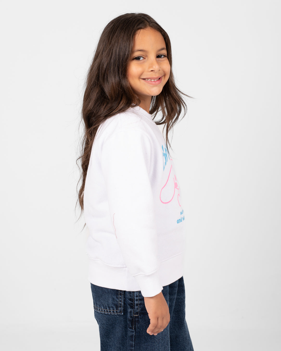 سويت شيرت بناتي برقبة دائرية