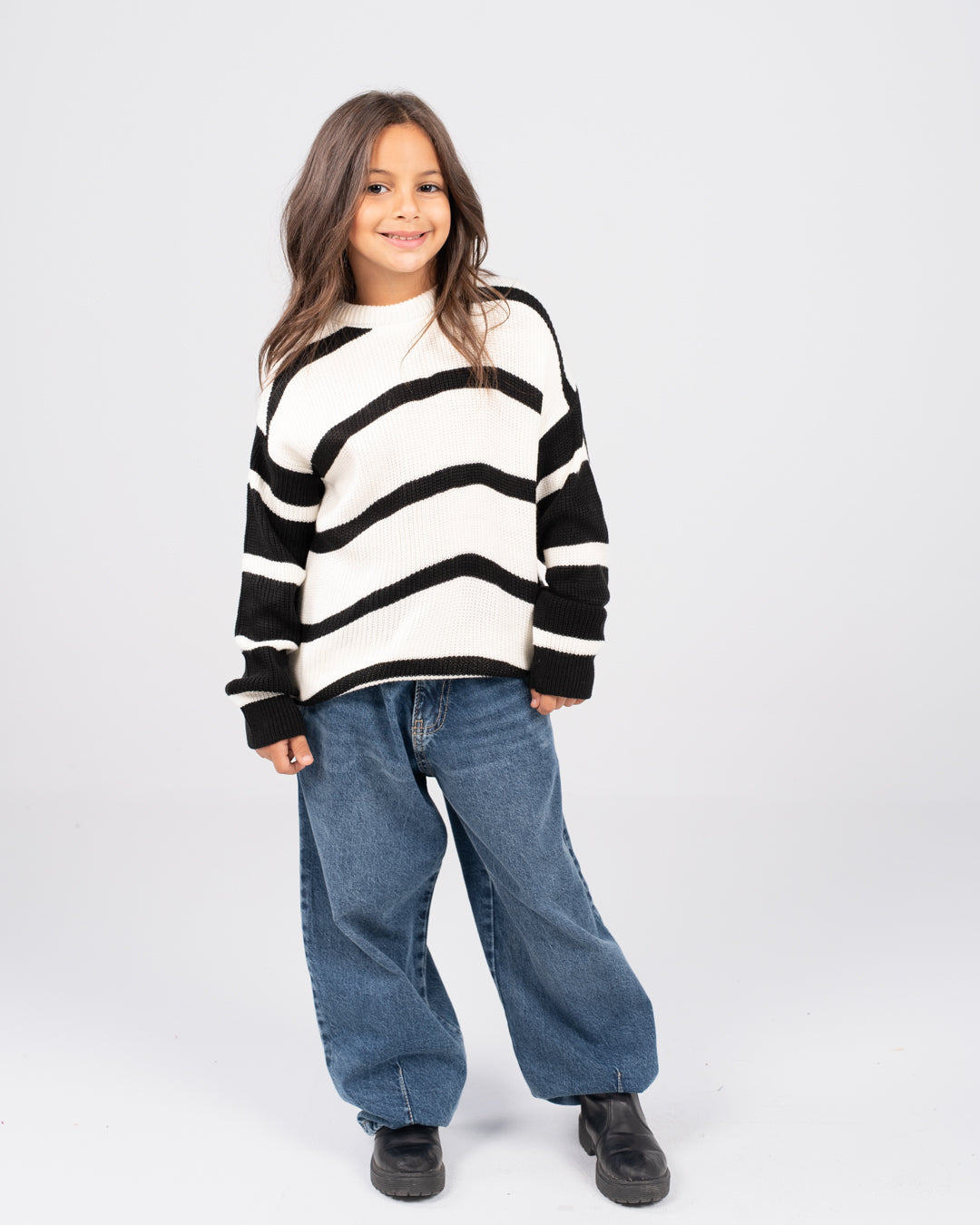 بلوفر مخطط للبنات