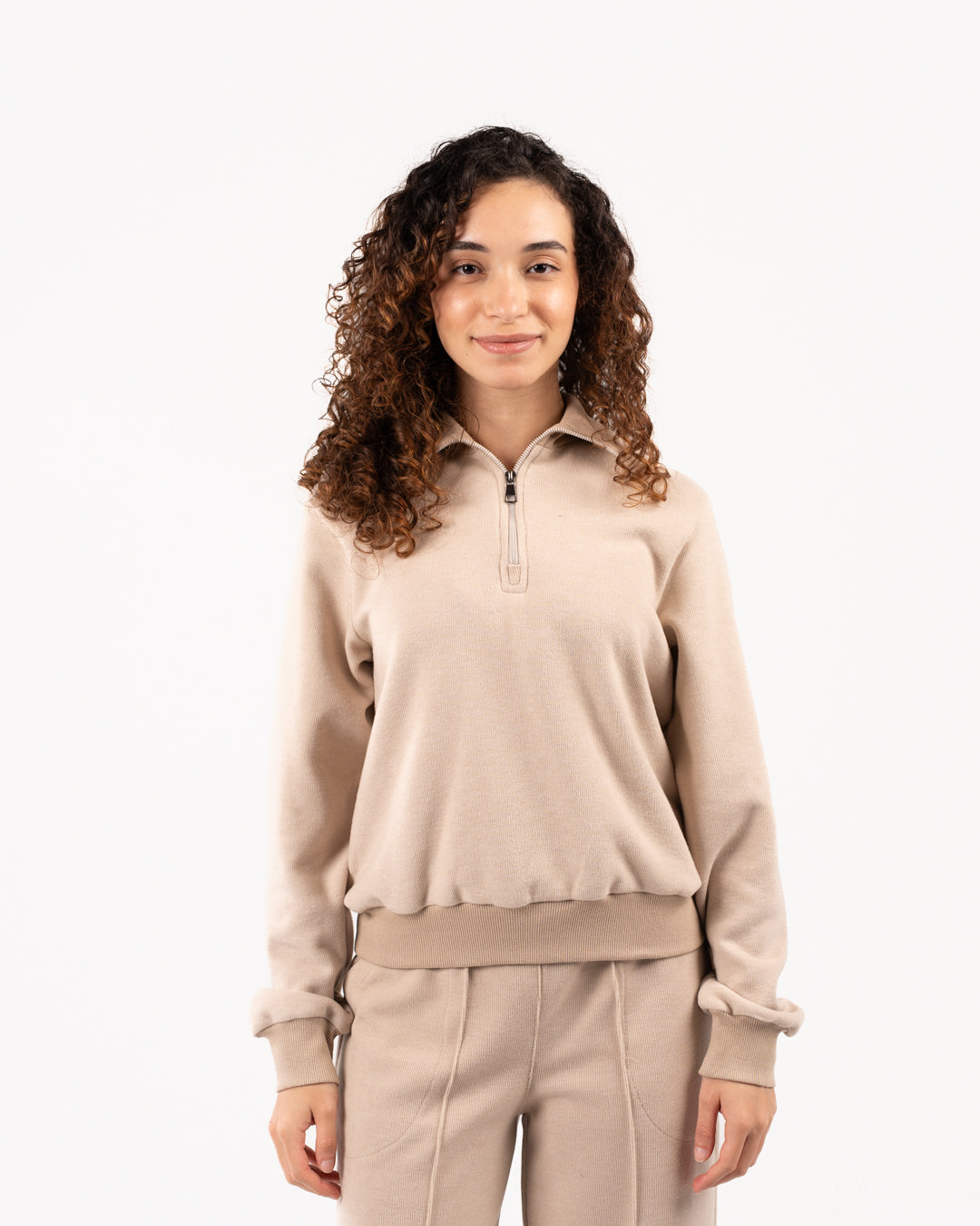 سويت شيرت نسائي بسحاب ربع