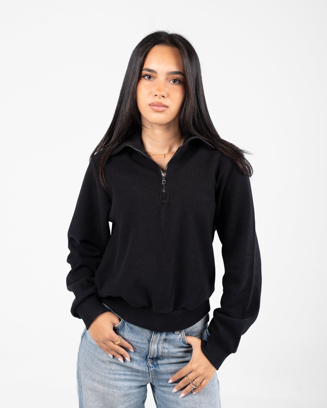 سويت شيرت نسائي بسحاب ربع