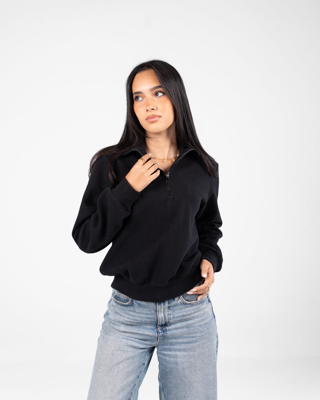 سويت شيرت نسائي بسحاب ربع