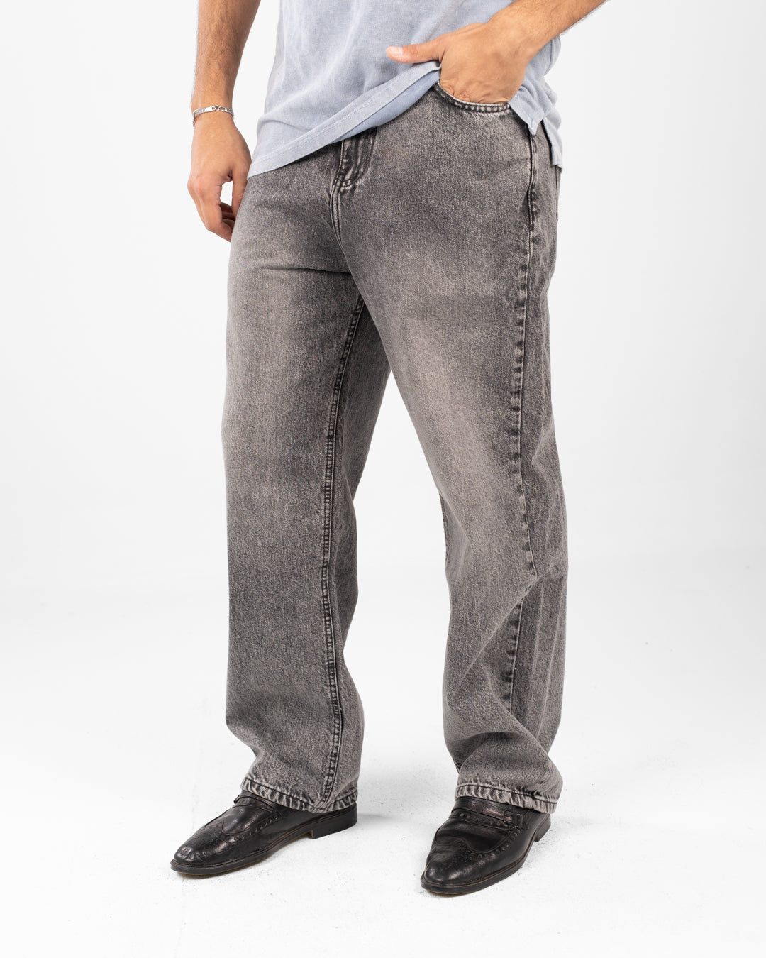 بنطلون جينز رجالي فضفاض