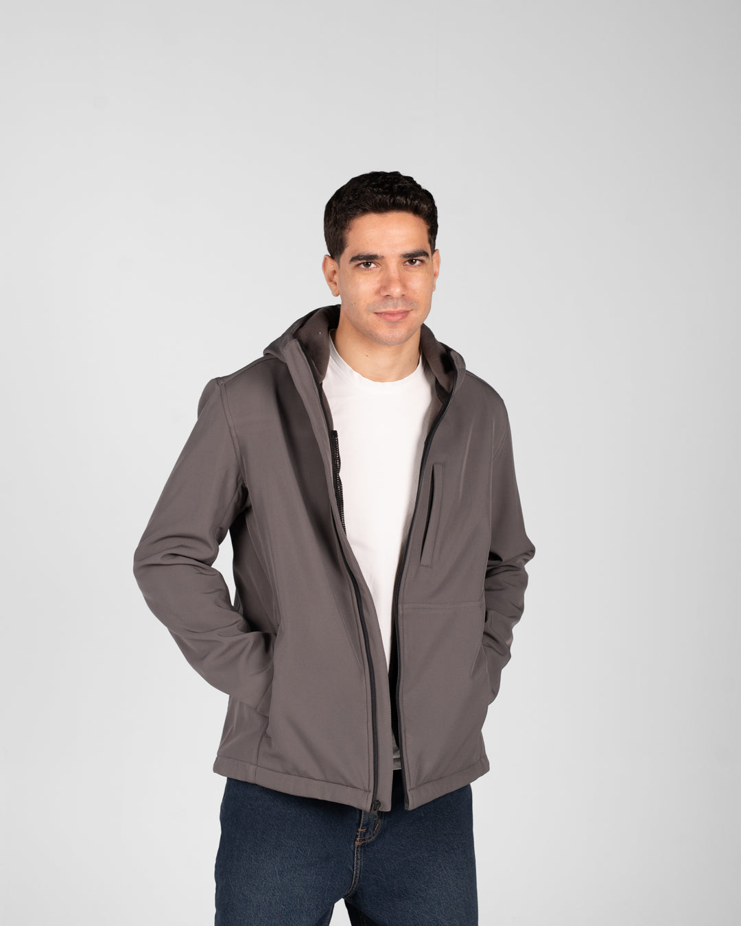 جاكيت رجالي سادة بسحاب
