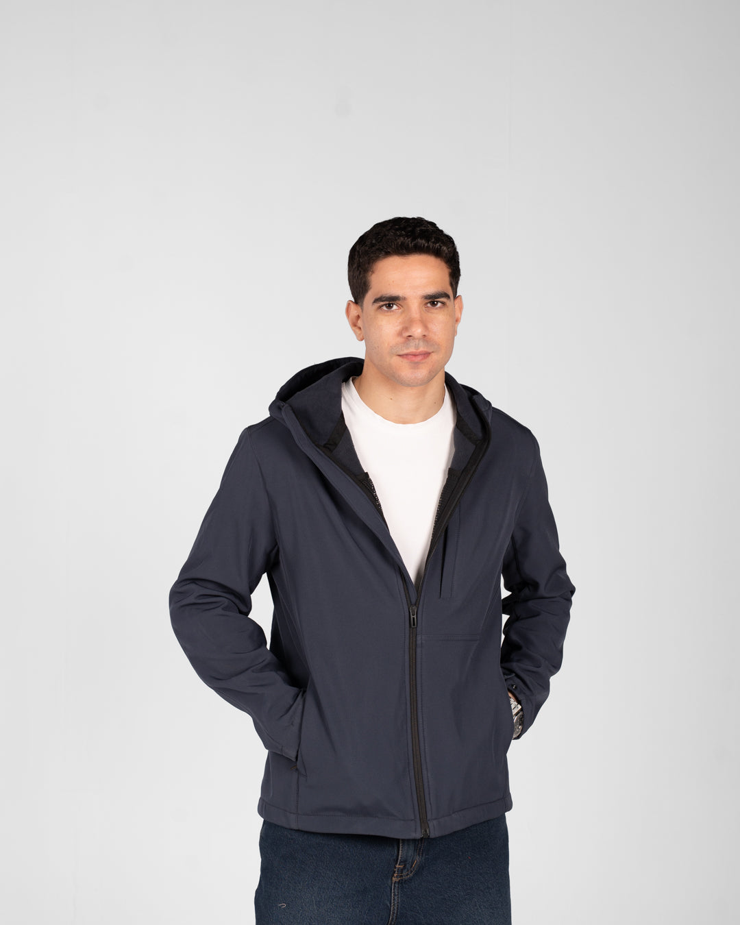 جاكيت رجالي سادة بسحاب