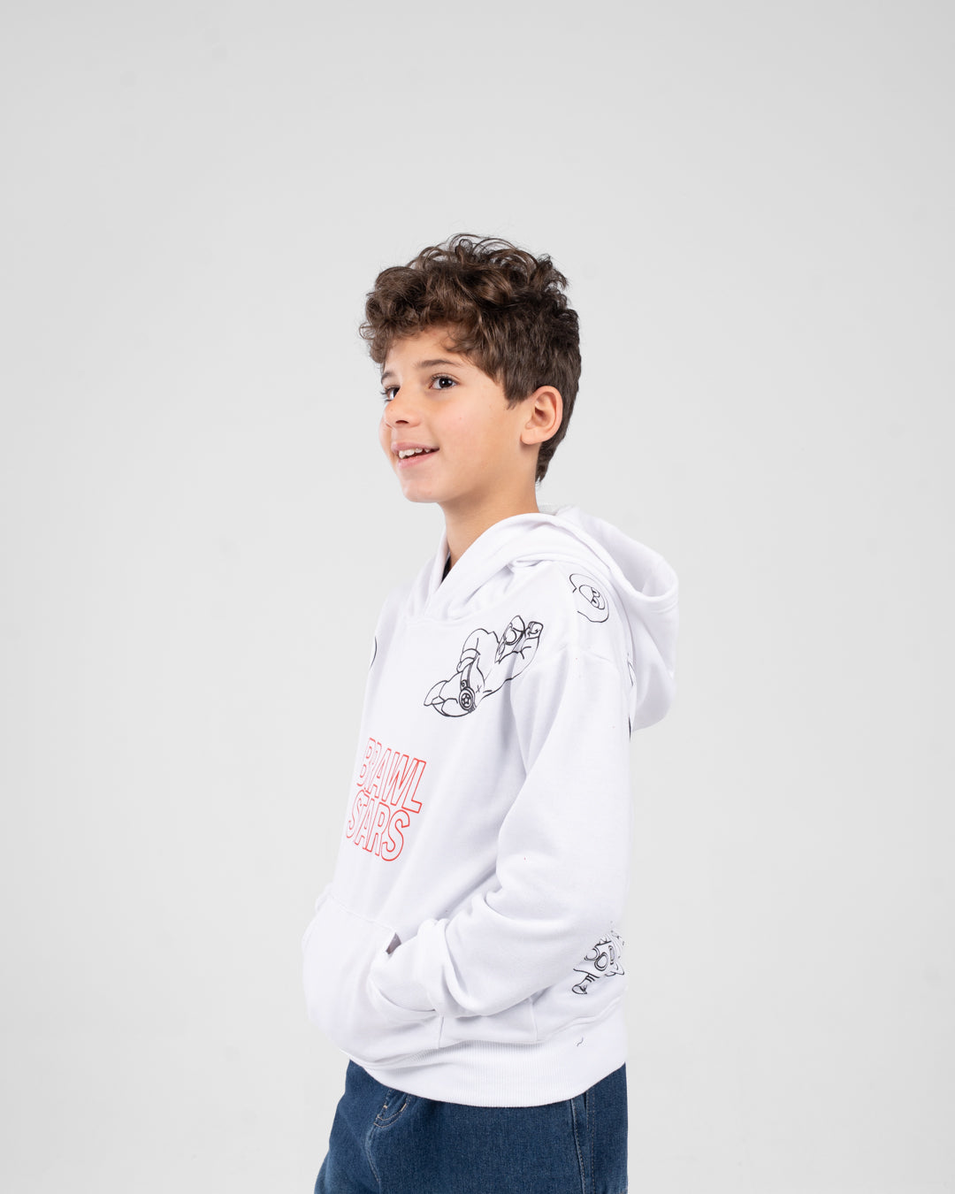 Boys Printed Sweatshirt With Hoodie