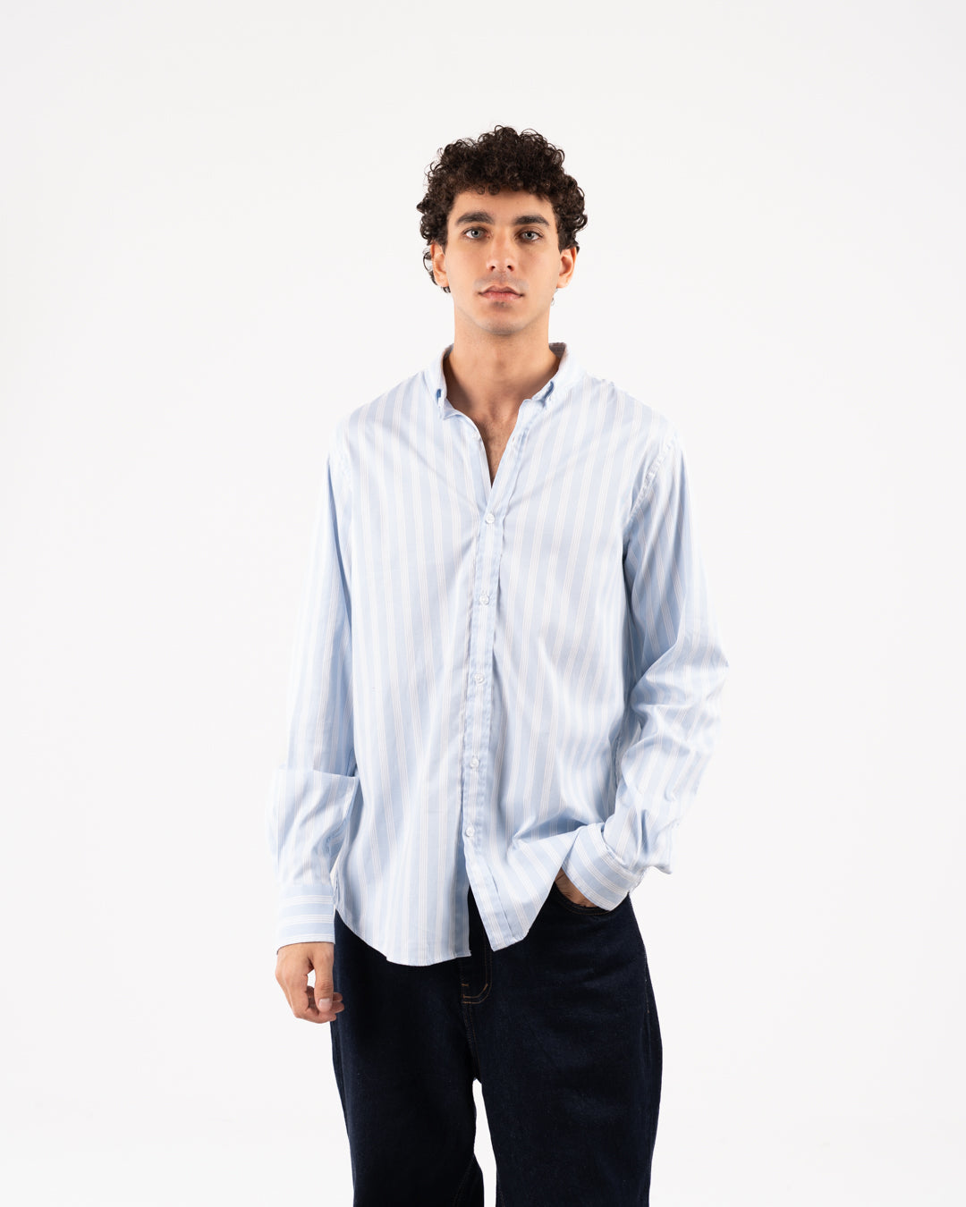 قميص أكسفورد رجالي بأكمام طويلة