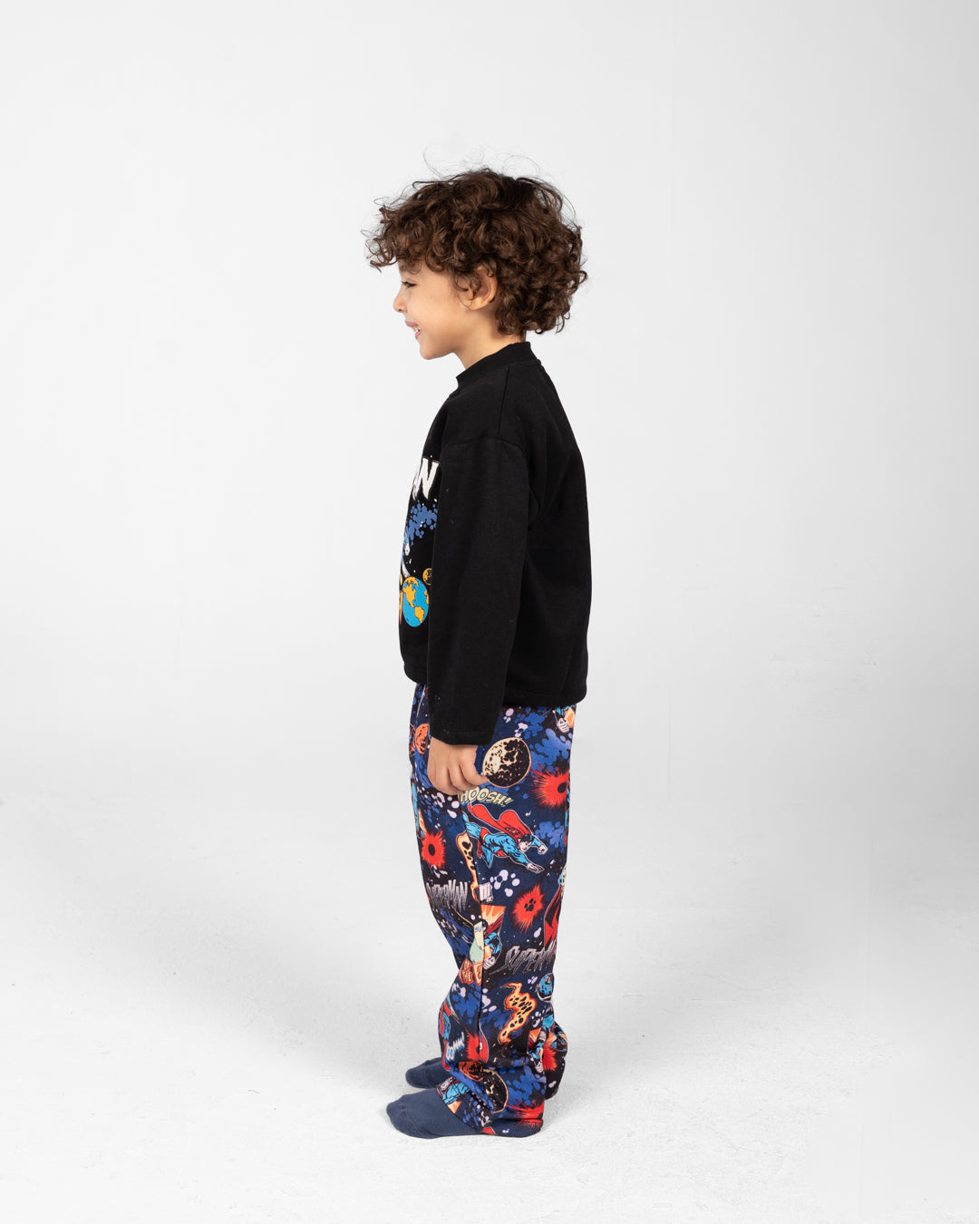 بيجامات أولاد بياقة دائرية