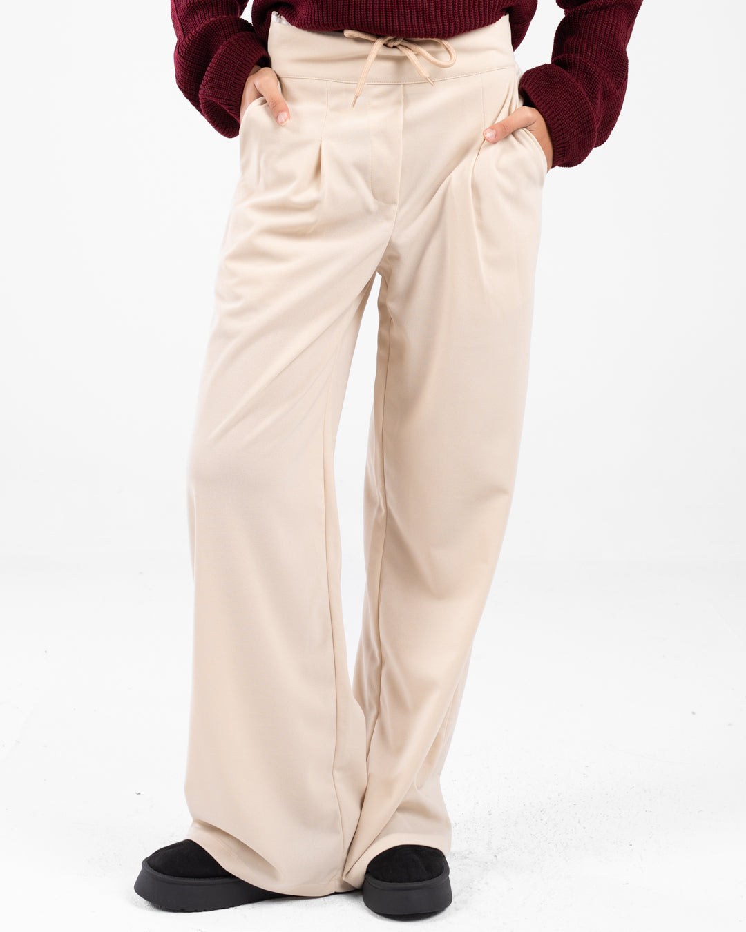 Women Plain Wide Leg Pants