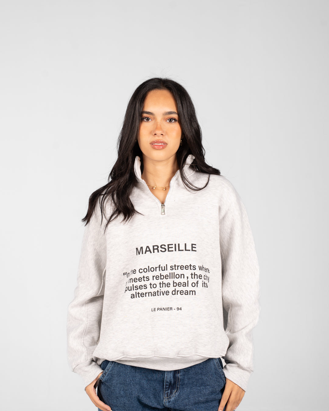Women Half Zippered Sweatshirt