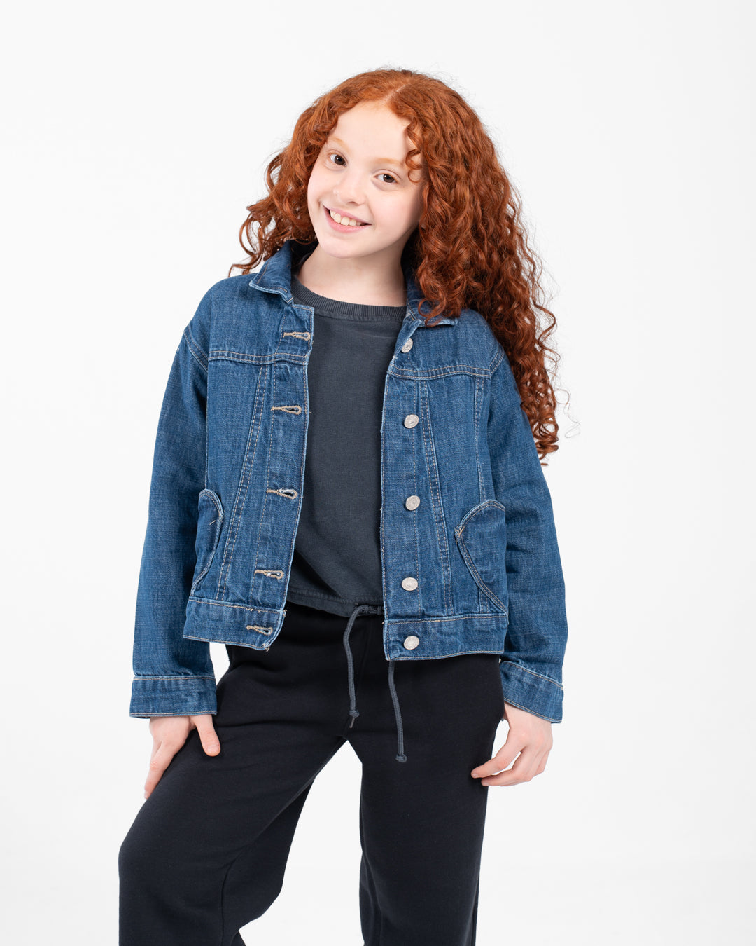 Girls Jeans Jacket With Pocket