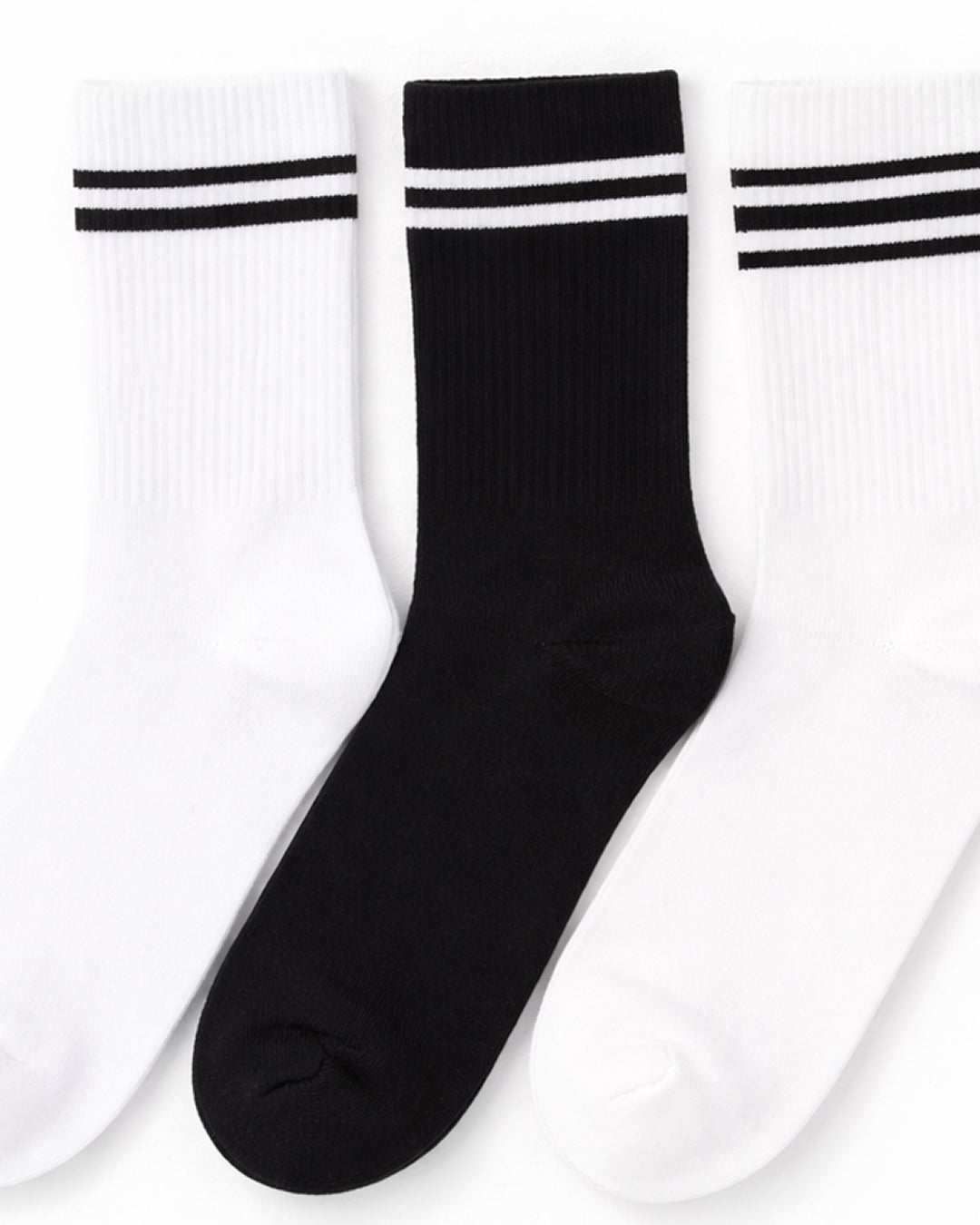 Men Stripped Long Leg Cotton Socks Pack3