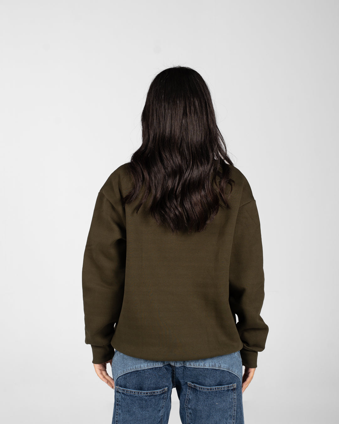 سويت شيرت نسائي بطبعة وياقة دائرية