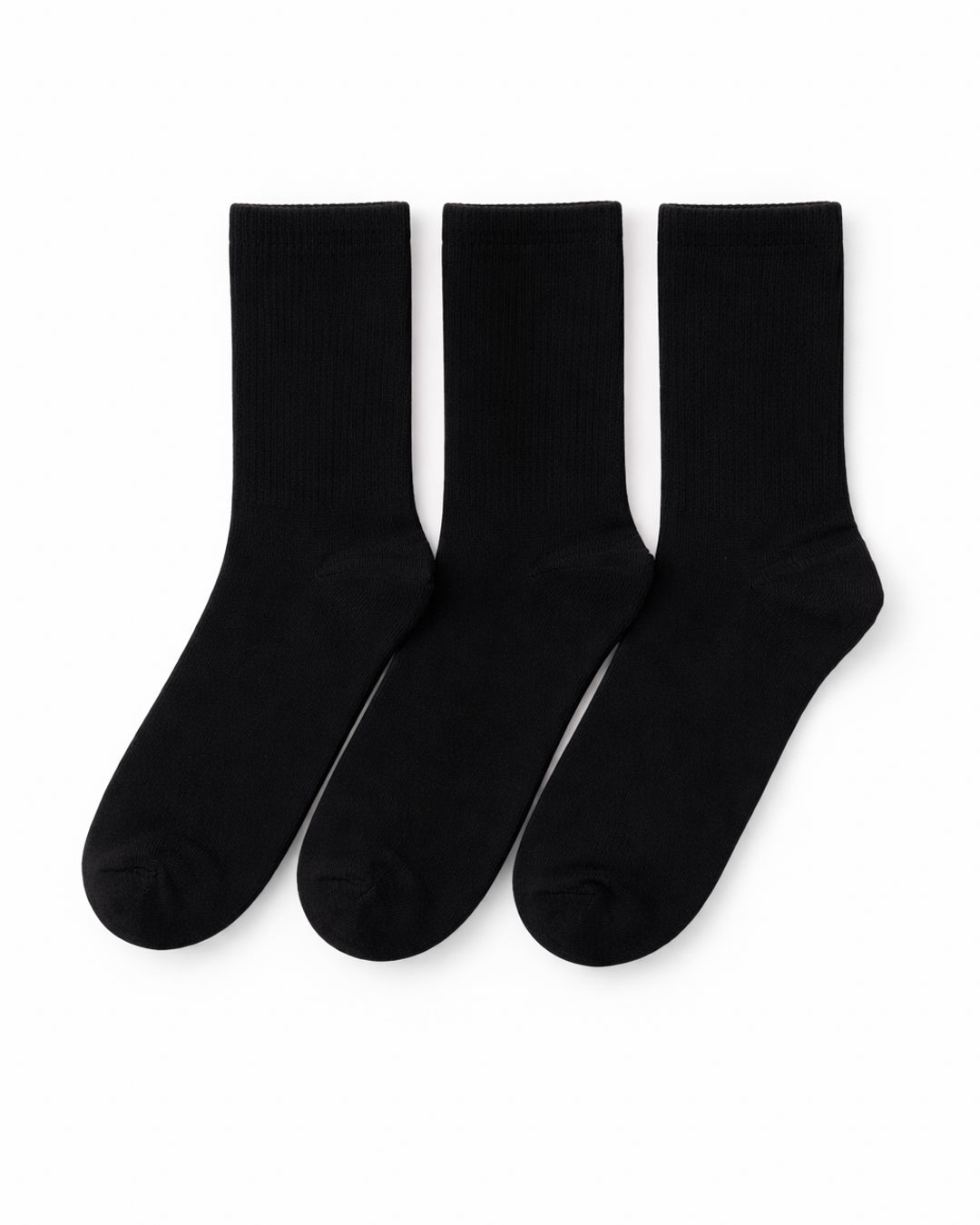 Men Plain Cotton Long Leg Socks Pack3
