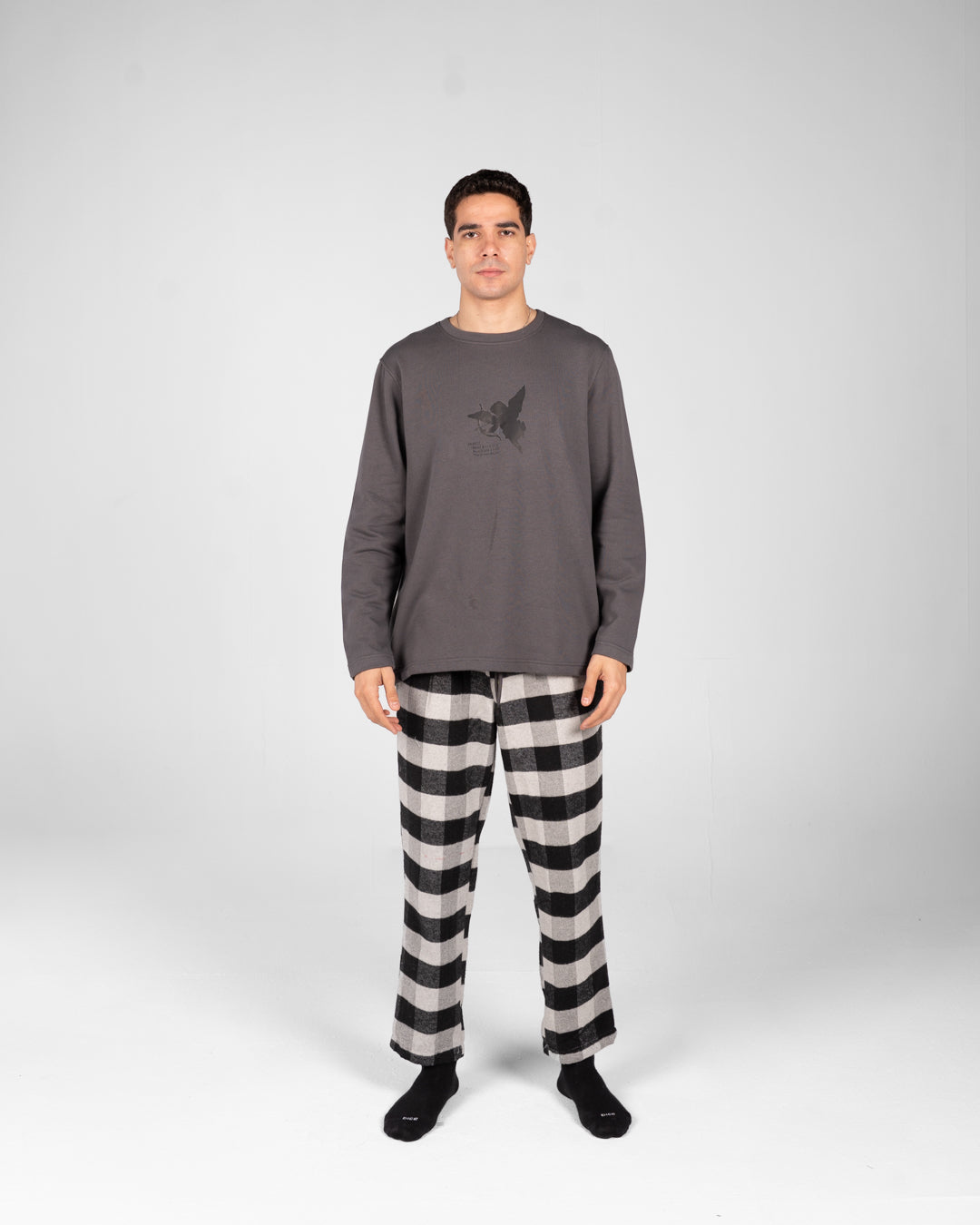 Men Pyjamas Plaid Pants