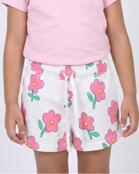 Girls Printed Flowers Short
